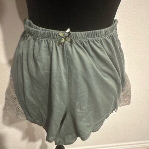 Satin Lace Trim Pajama Shorts